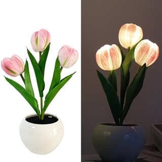 LED tulip bordlampe - Genopladelig - Dæmpbar